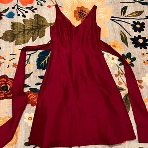 Like NEW Ann Taylor Silk Elegant Red Cranberry Sleeveless Dress